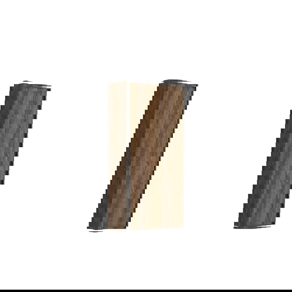 Stort badeværelse inspiration med badeværelsesmøbler i brun eg med sorte rammefronter, elegant dobbeltvask samt sort hylde, firkantede spejle med afrundede hjørner, sort hjørnebrus med foldedøre, hvide fliser og beige vægge giver et moderne udtryk