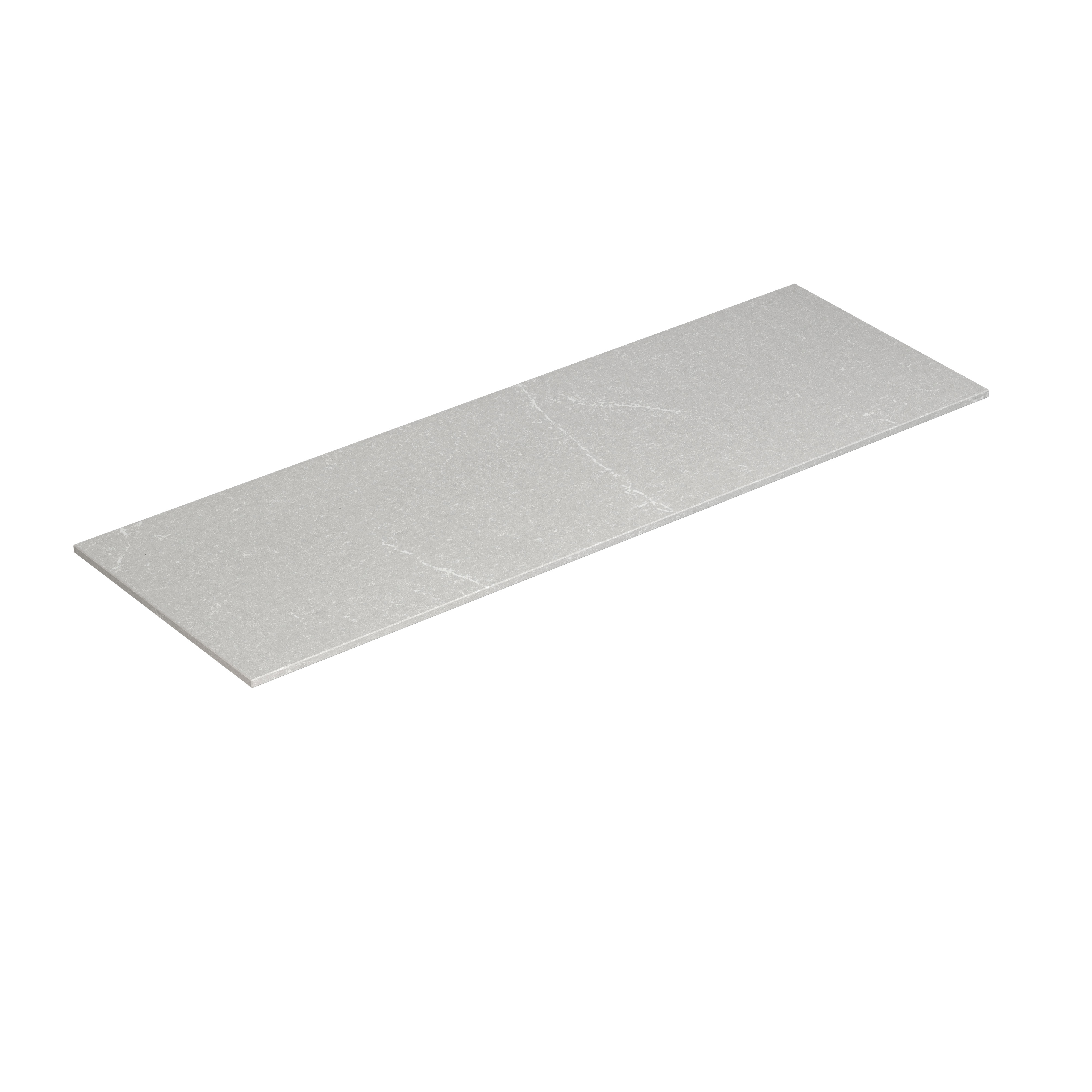 Minimalistisk og stilrent badeværelse inspiration med vaskeskab, underskabe og højskabe i gylden eg, stort rundt spejl med lysstyring, farvet toilet og bordstående håndvask