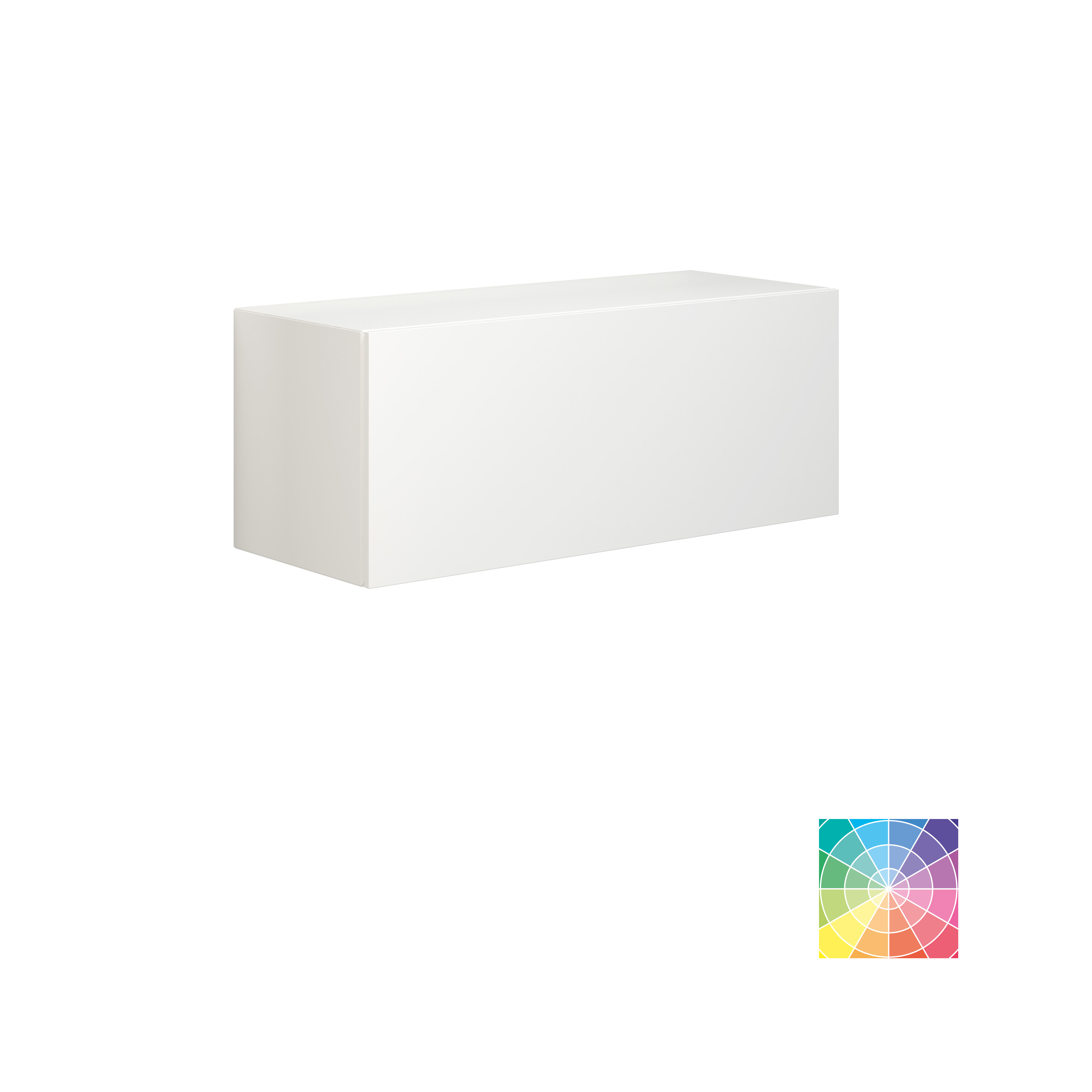 Stort og lyst badeværelse i minimalistisk stil med bløde pastelfarver og elegante grønne nuancer, stilfuldt rundt spejl og moderne indretning