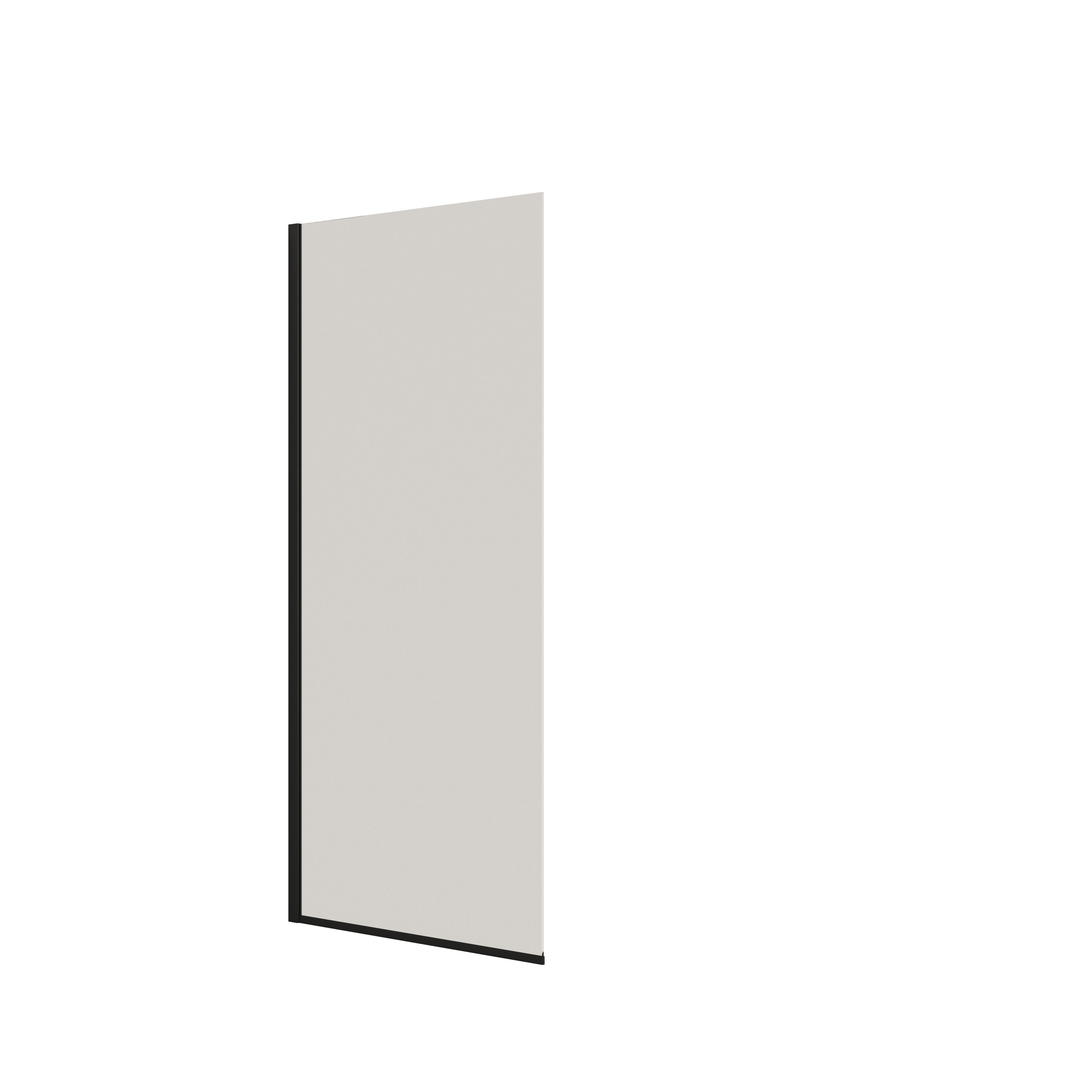 Stort badeværelse inspiration i moderne og minimalistisk stil med hvide badeværelsesmøbler og elegant sort bordplade med firkantede bordstående håndvaske, æstetiske og praktiske indbyggede spejlskabe med lysramme samt walk-in brusebad