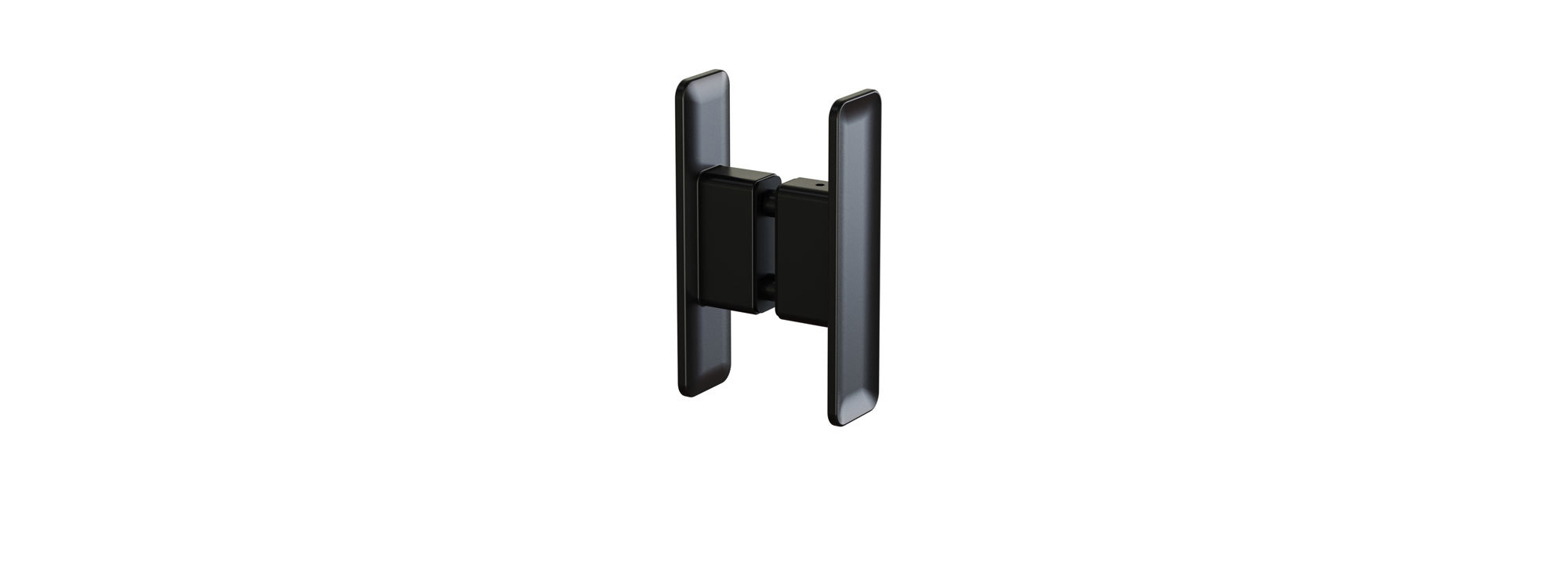 Stort badeværelse inspiration i moderne og minimalistisk stil med hvide badeværelsesmøbler og elegant sort bordplade med firkantede bordstående håndvaske, æstetiske og praktiske indbyggede spejlskabe med lysramme samt walk-in brusebad